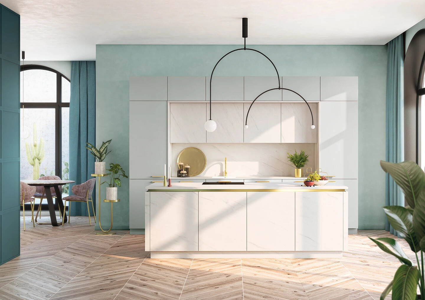 MANHATTAN Marbre Avorio et Gris Cristal